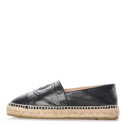 Chanel Lambskin CC Espadrilles 37 Black 1 of 9