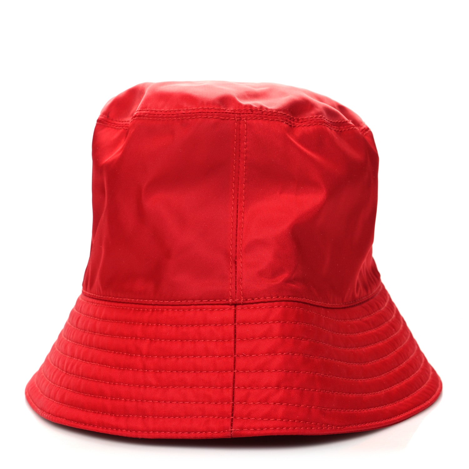 Prada Re-Nylon Metal Triangle Logo Mens Bucket Hat XL Rosso 3 of 8