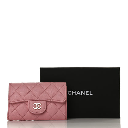 Chanel Caviar Quilted Flap Card Holder Wallet Light Pink 10 of 10
