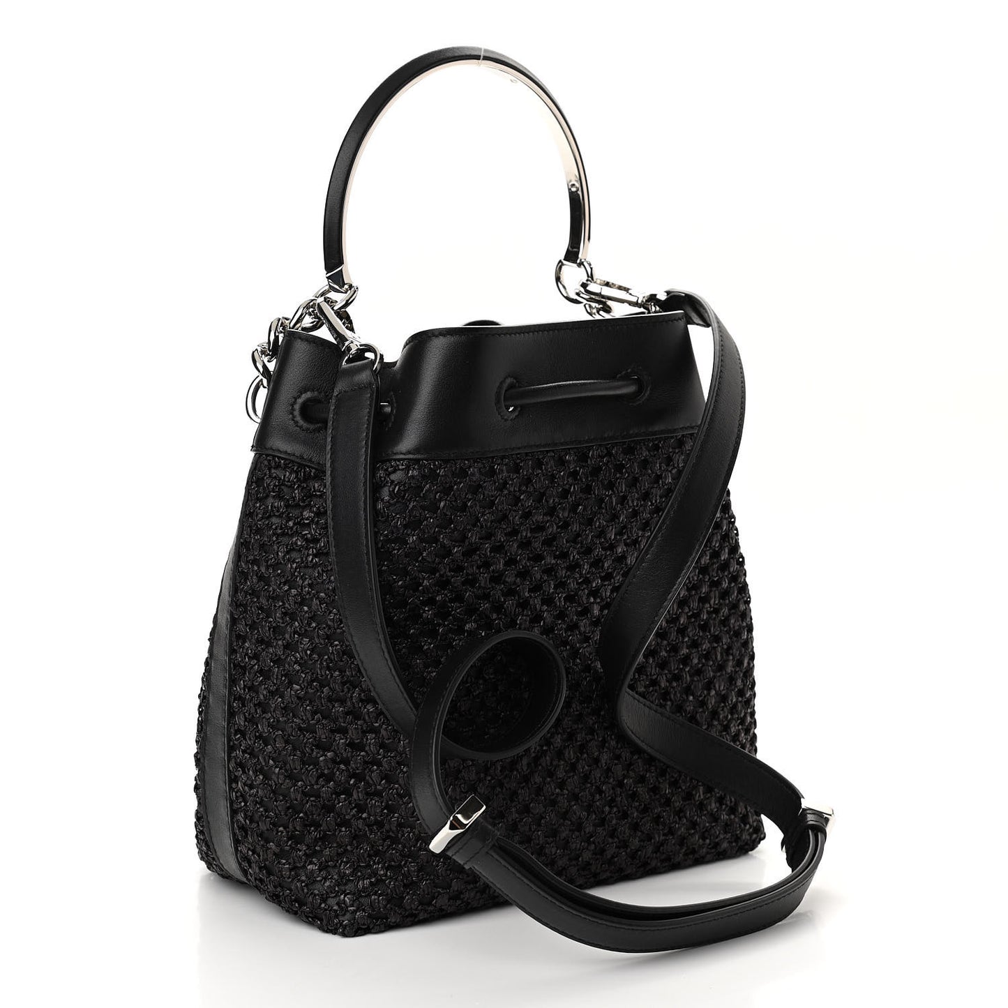 Raffia Net Bon Bon Bag Black