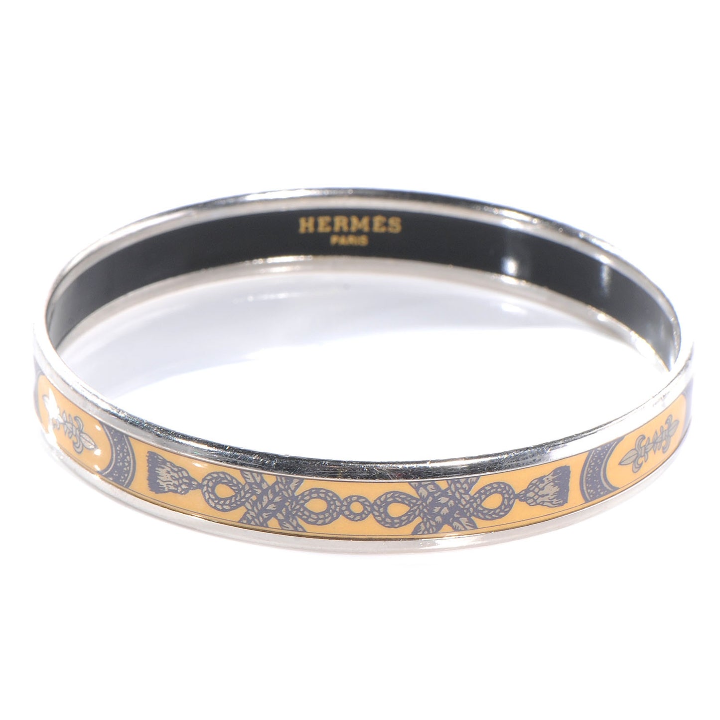 Enamel Printed Grand Apparat Narrow Bracelet 65 Yellow