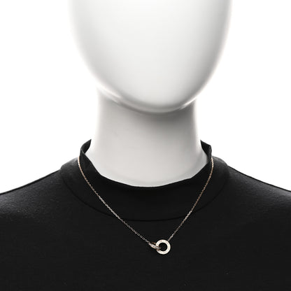 Cartier 18K Pink Gold Diamond Interlocking LOVE Paved Necklace 2 of 4