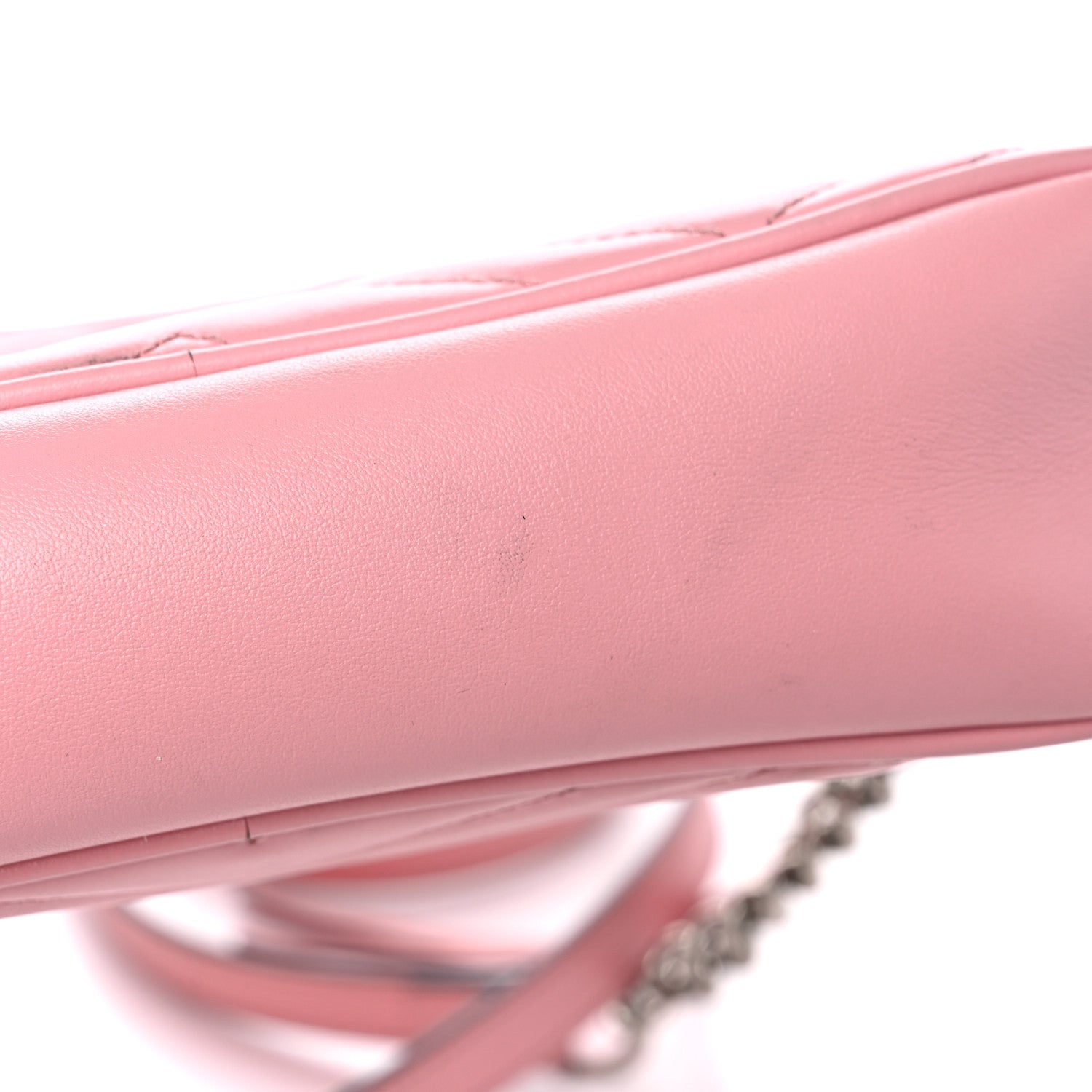 Gucci Calfskin Matelasse Small GG Marmont Chain Shoulder Bag Wild Rose 17 of 19
