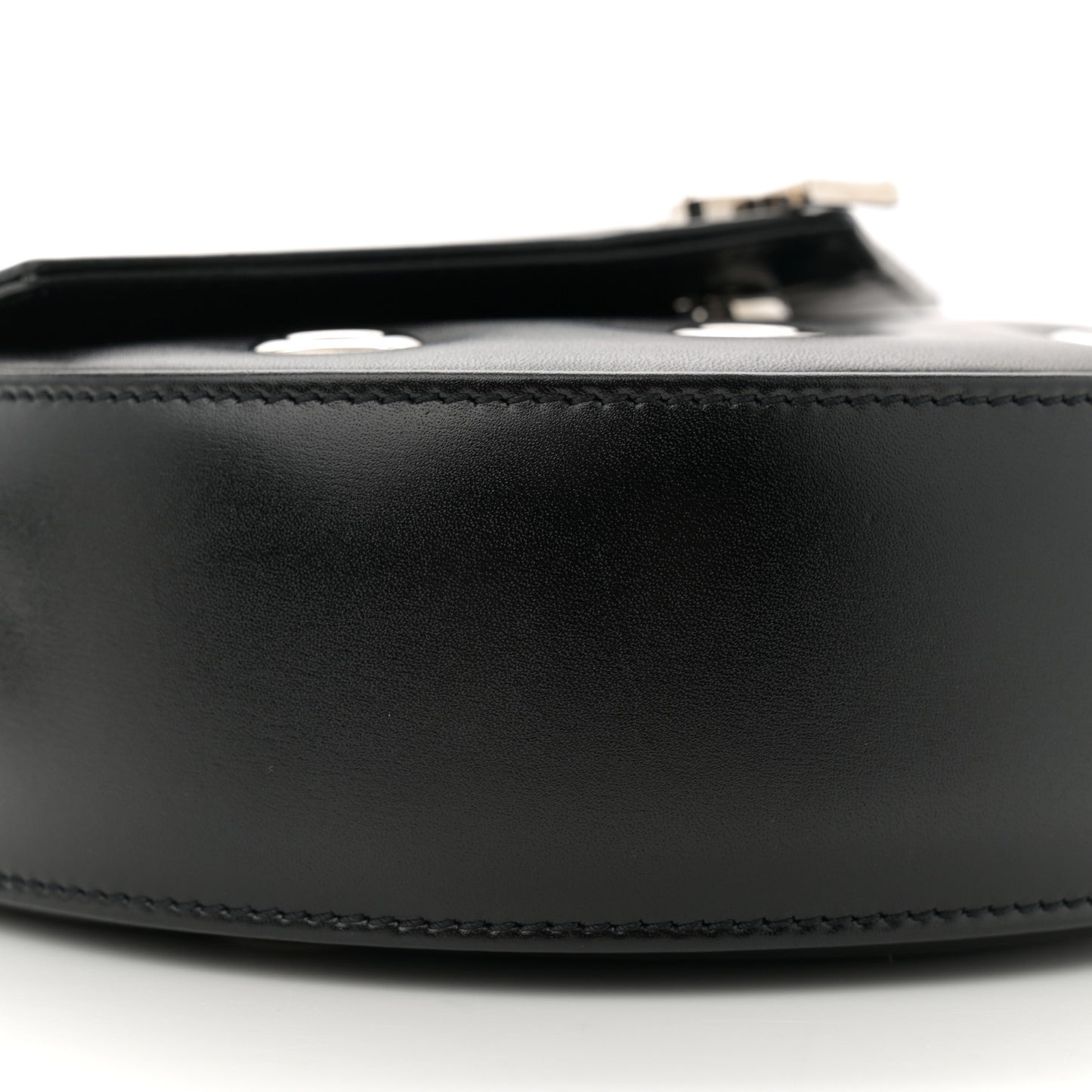 Box Calfskin Grommet Crossbody Bag Black