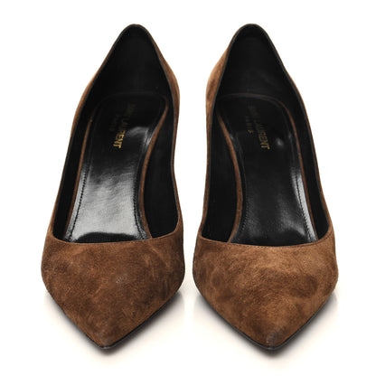 Saint Laurent Suede Zoe 85 Pumps 41 Caramel 4 of 10