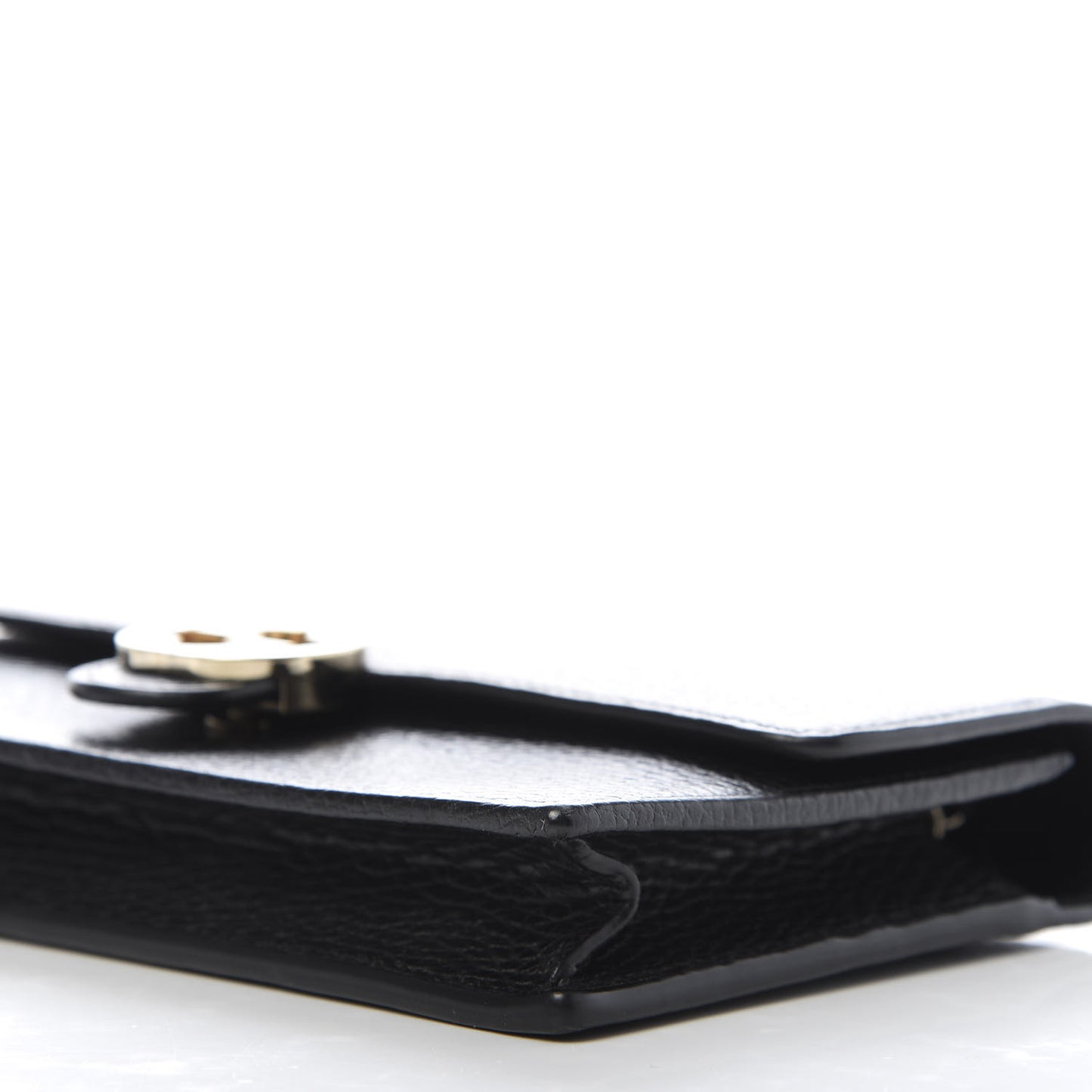 Dollar Calfskin Interlocking G Chain Wallet Black