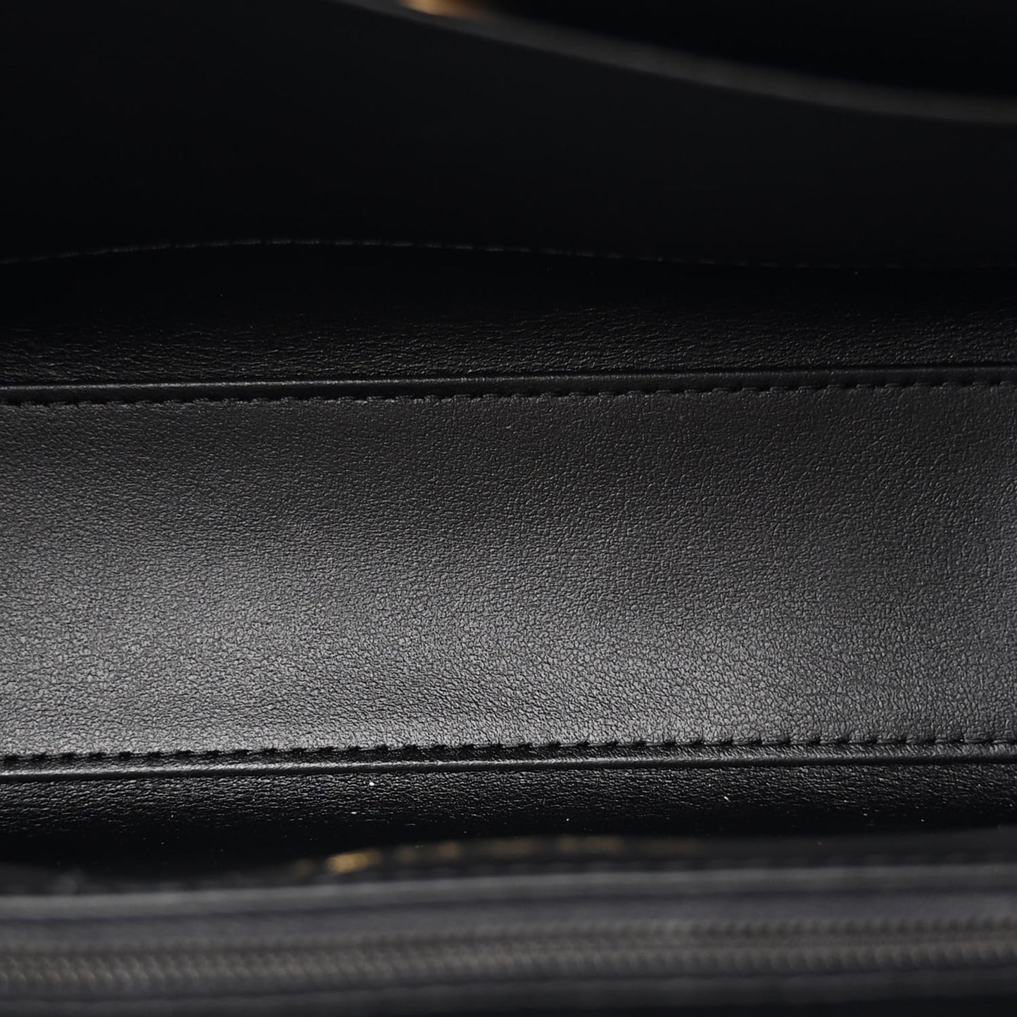 Shiny Aged Calfskin Quilted Nano Kelly Shopper Black