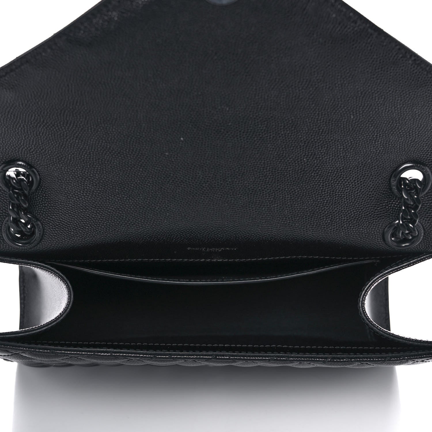 Saint Laurent Grain De Poudre Textured Mixed Matelasse Triquilt Medium Monogram Satchel Black 4 of 9