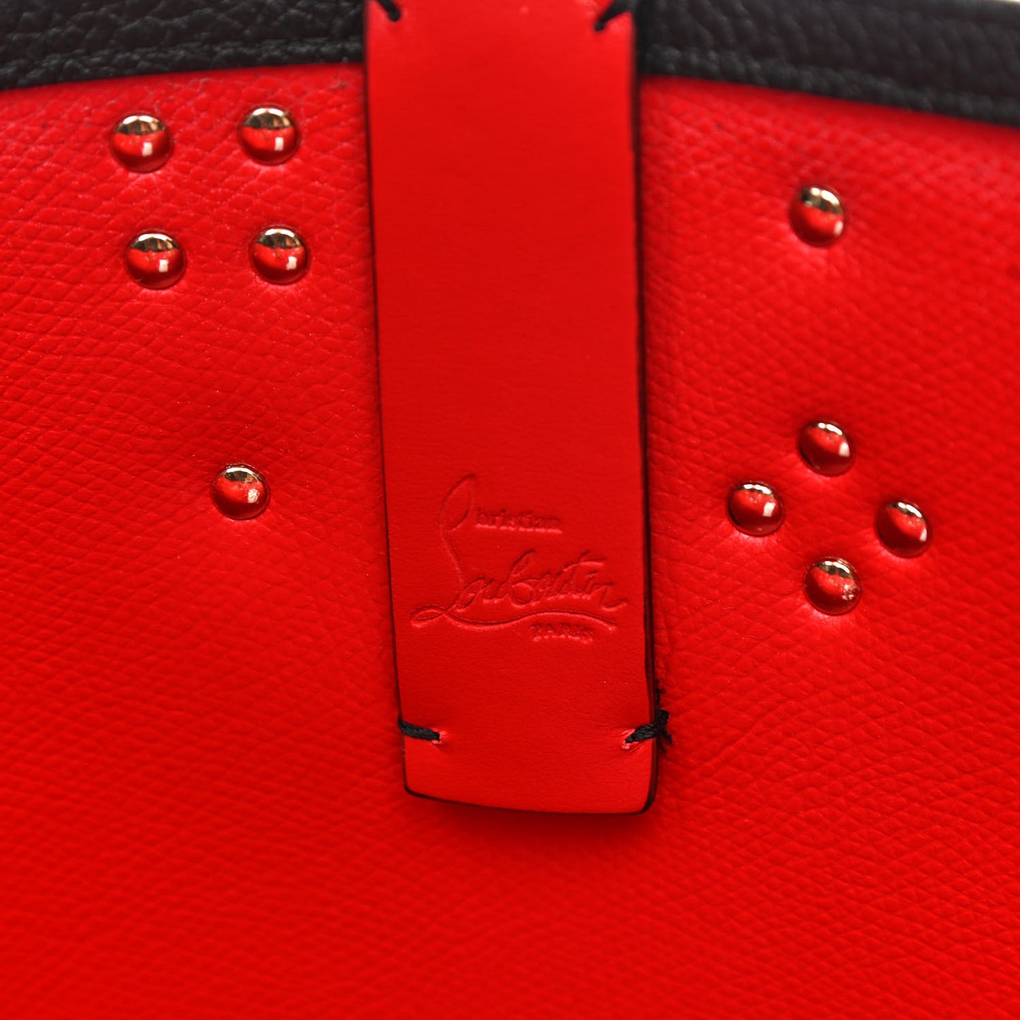 Calfskin Empire Spike Studded East West Cabata Tote Black