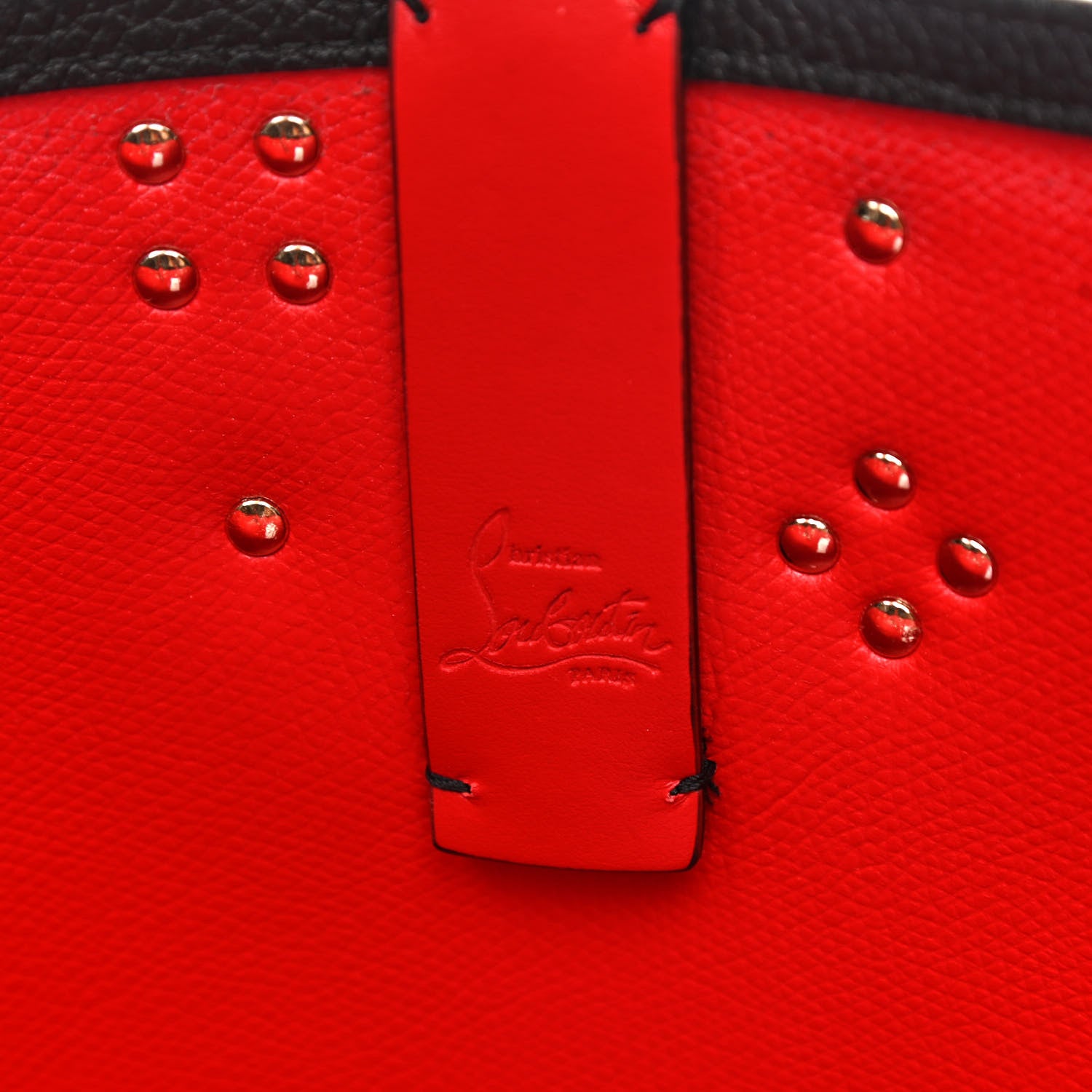 Christian Louboutin Calfskin Empire Spike Studded East West Cabata Tote Black 7 of 11