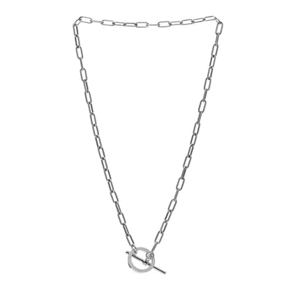 Hermes Sterling Silver Chain Toggle Necklace 2 of 6