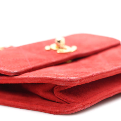 Chanel Suede Quilted Mini Square Flap Red 10 of 11