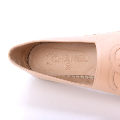 Chanel Lambskin CC Espadrilles 37 Beige Black 6 of 8
