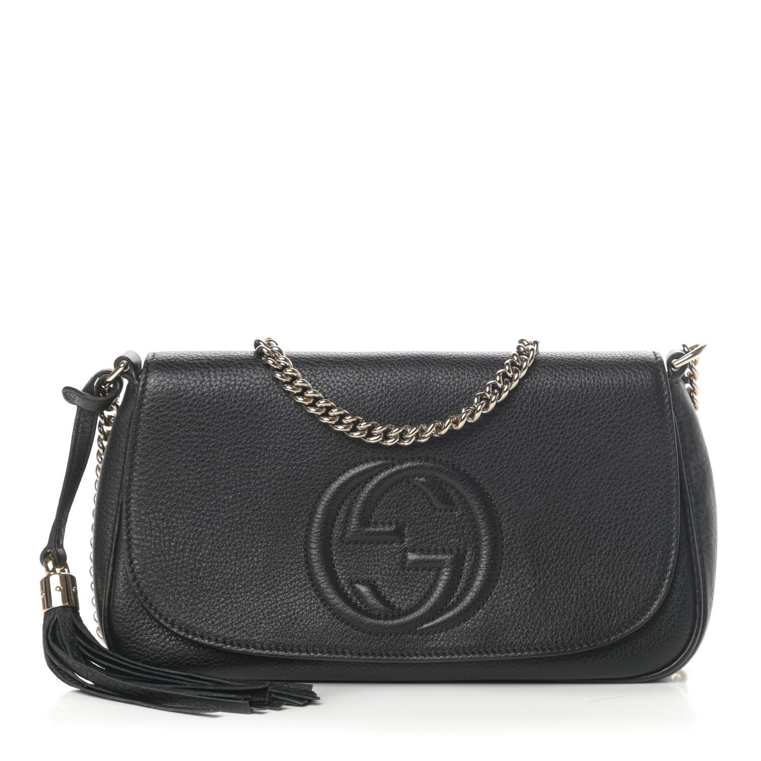 Gucci Pebbled Calfskin Medium Soho Flap Crossbody Black 1 of 12