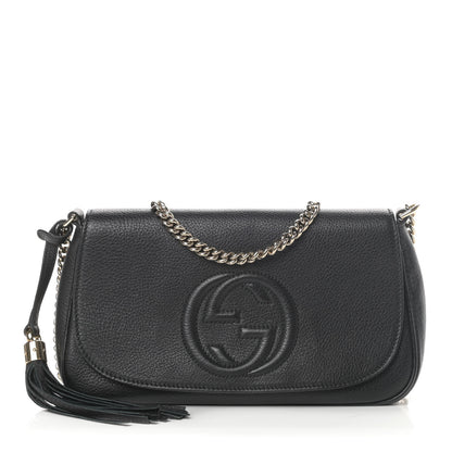 Gucci Pebbled Calfskin Medium Soho Flap Crossbody Black 1 of 12