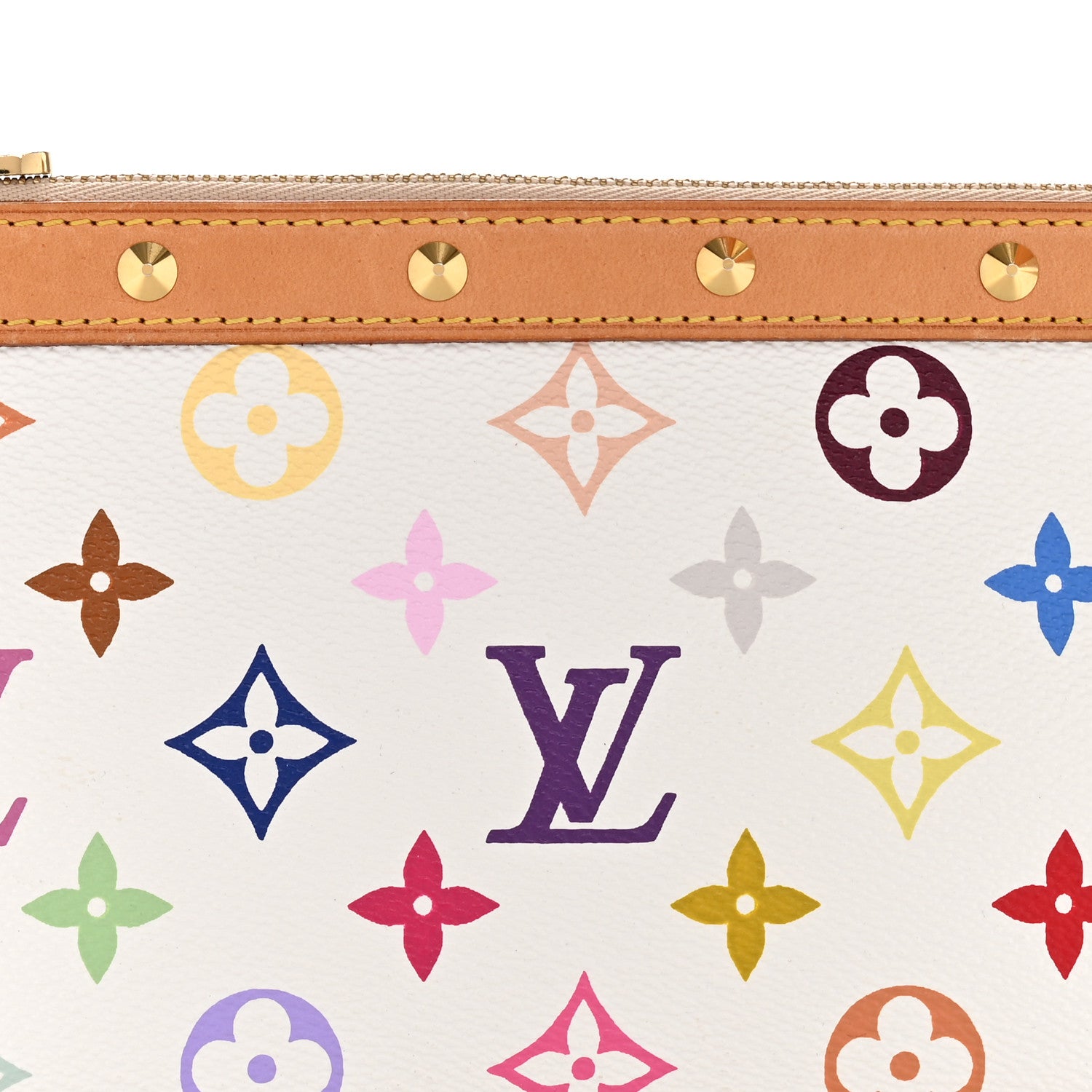 Louis Vuitton Monogram Multicolor Pochette Accessories White 8 of 12
