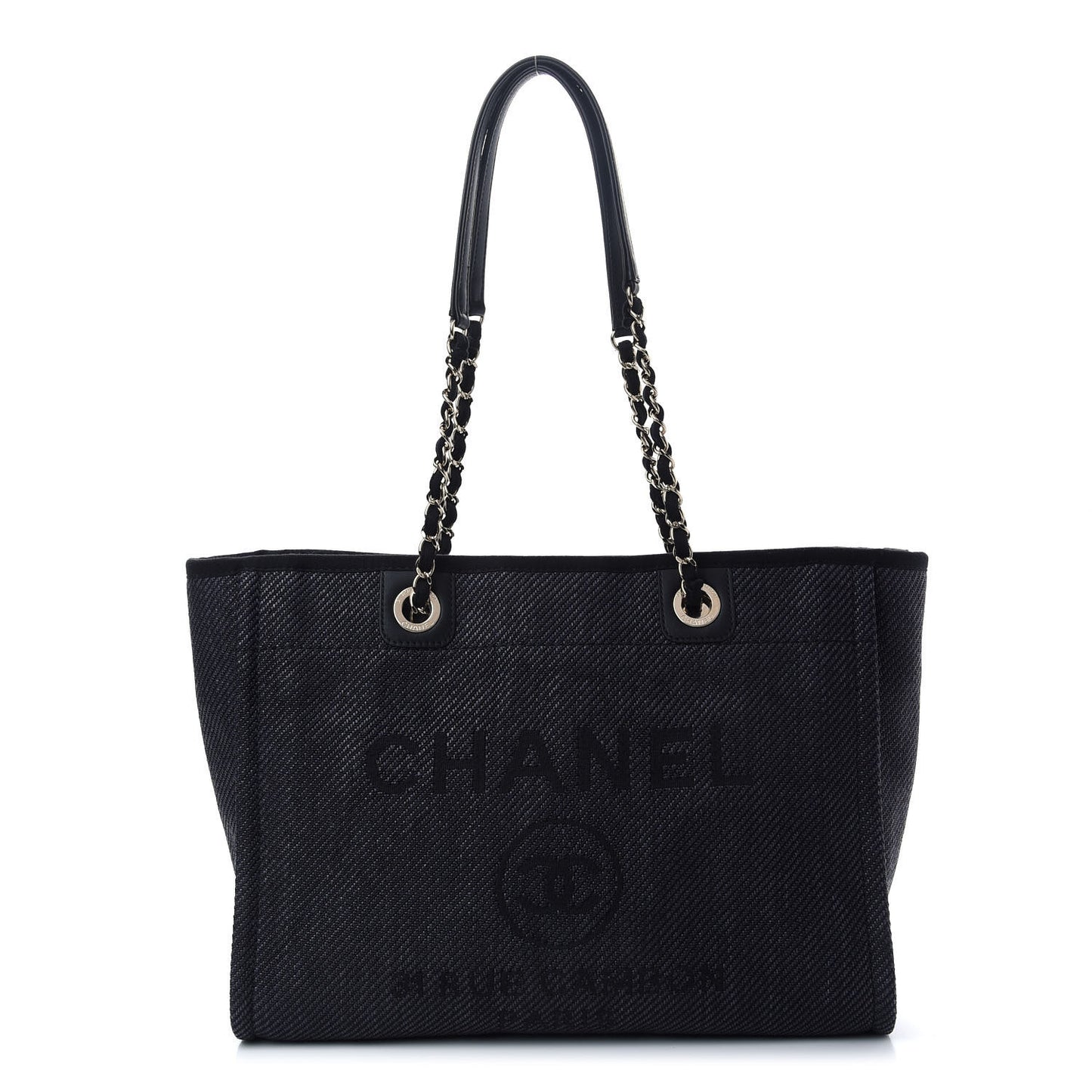 Mixed Fibers Small Deauville Tote Navy Blue