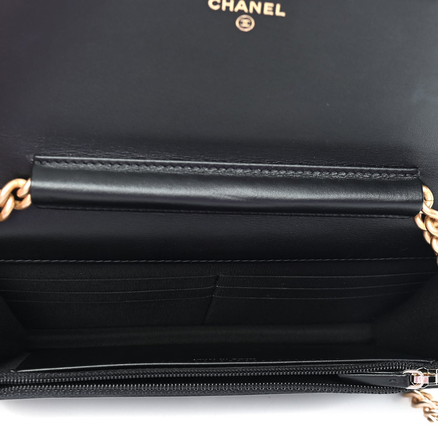 Caviar Quilted Boy Wallet On Chain WOC Black