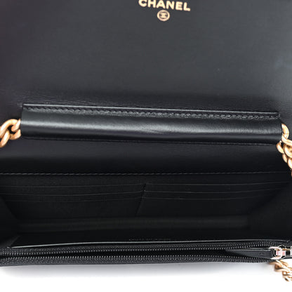 Chanel Caviar Quilted Boy Wallet On Chain WOC Black 5 of 9
