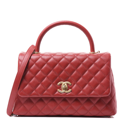 Chanel Caviar Quilted Small Coco Handle Flap Red 1 of 10