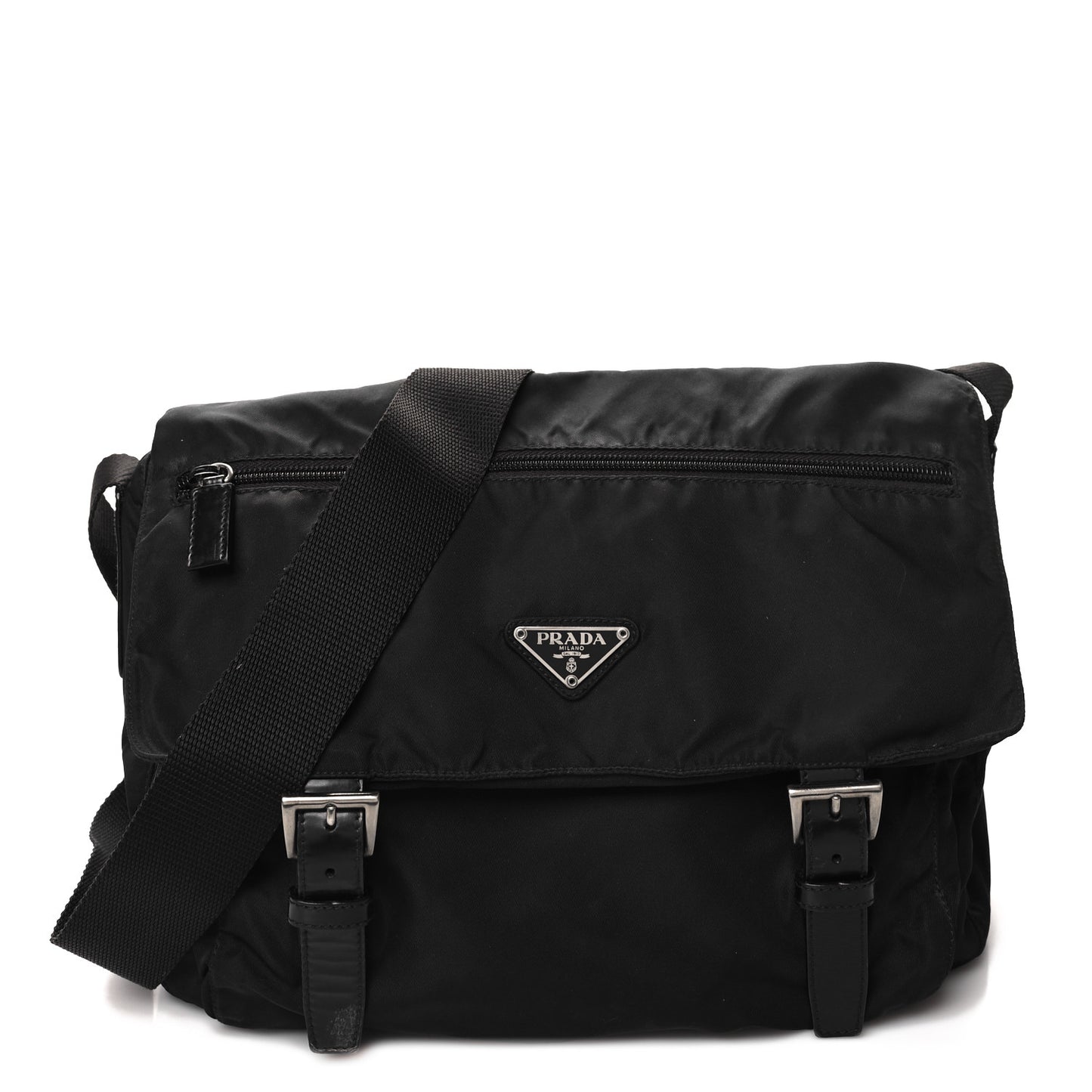 Nylon Vela Messenger Bag Black