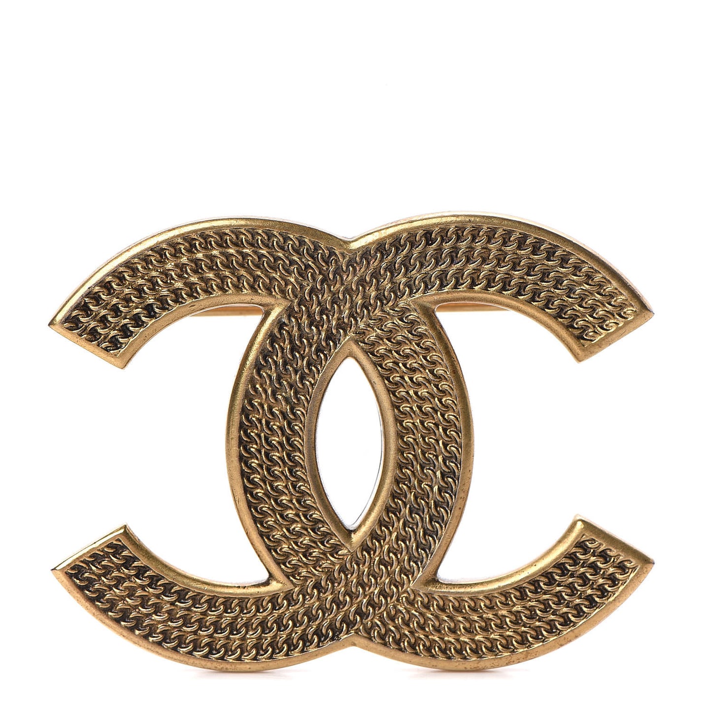 Metal CC Brooch Gold