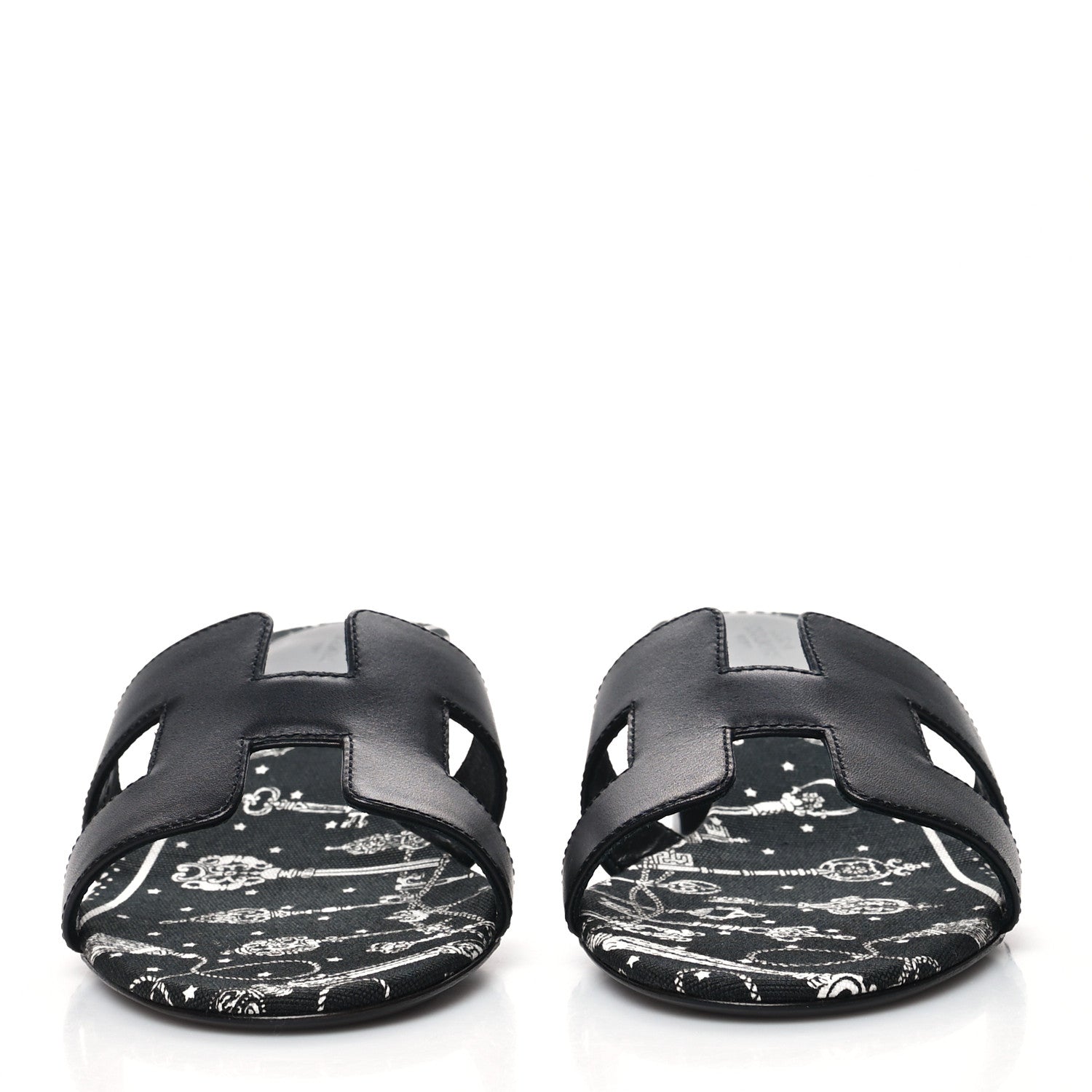 Hermes Calfskin Oasis Sandals 39 Black 2 of 9
