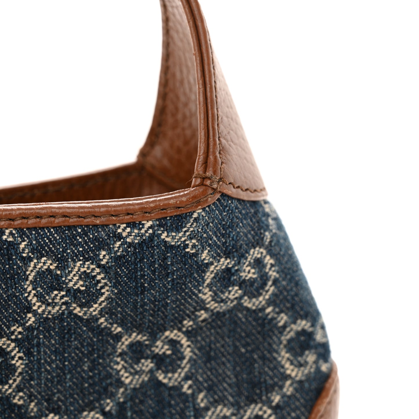 New Denim GG Monogram Calfskin Mini Jackie 1961 Hobo Blue Tea Cuir