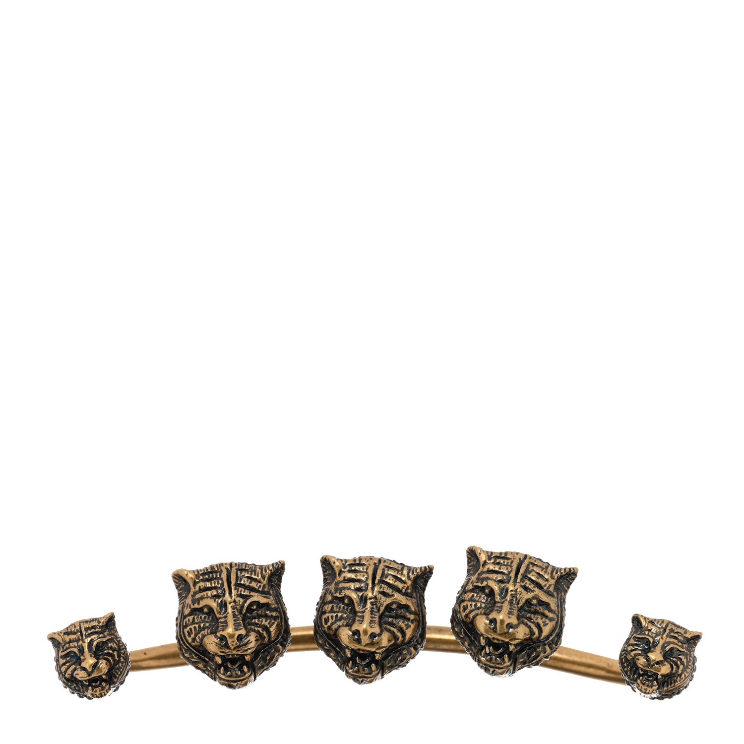 Gucci Metal Tiger Multi-Finger Ring Antique Gold 1 of 4