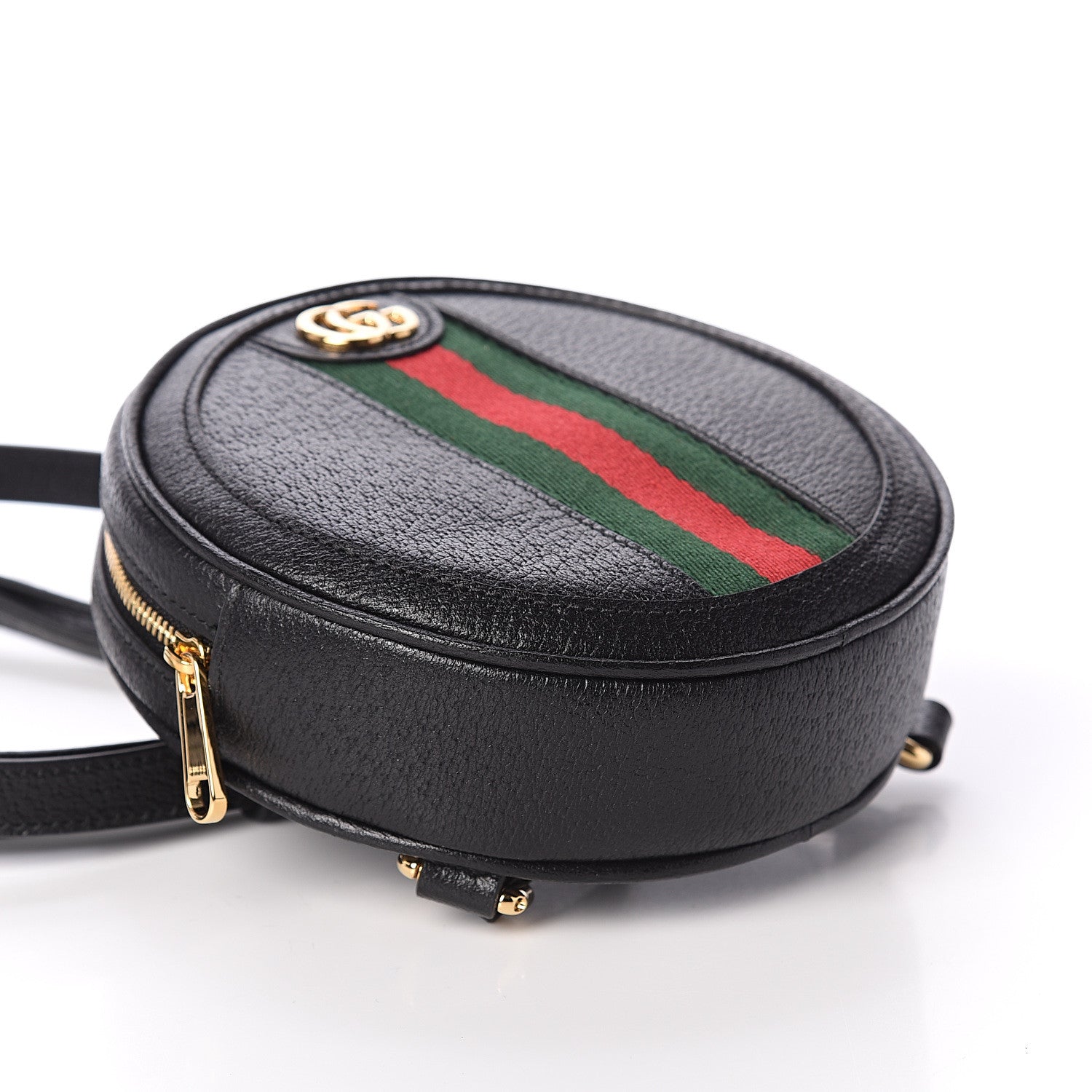 Gucci Grained Calfskin Web Mini Ophidia Round Backpack Black 7 of 8