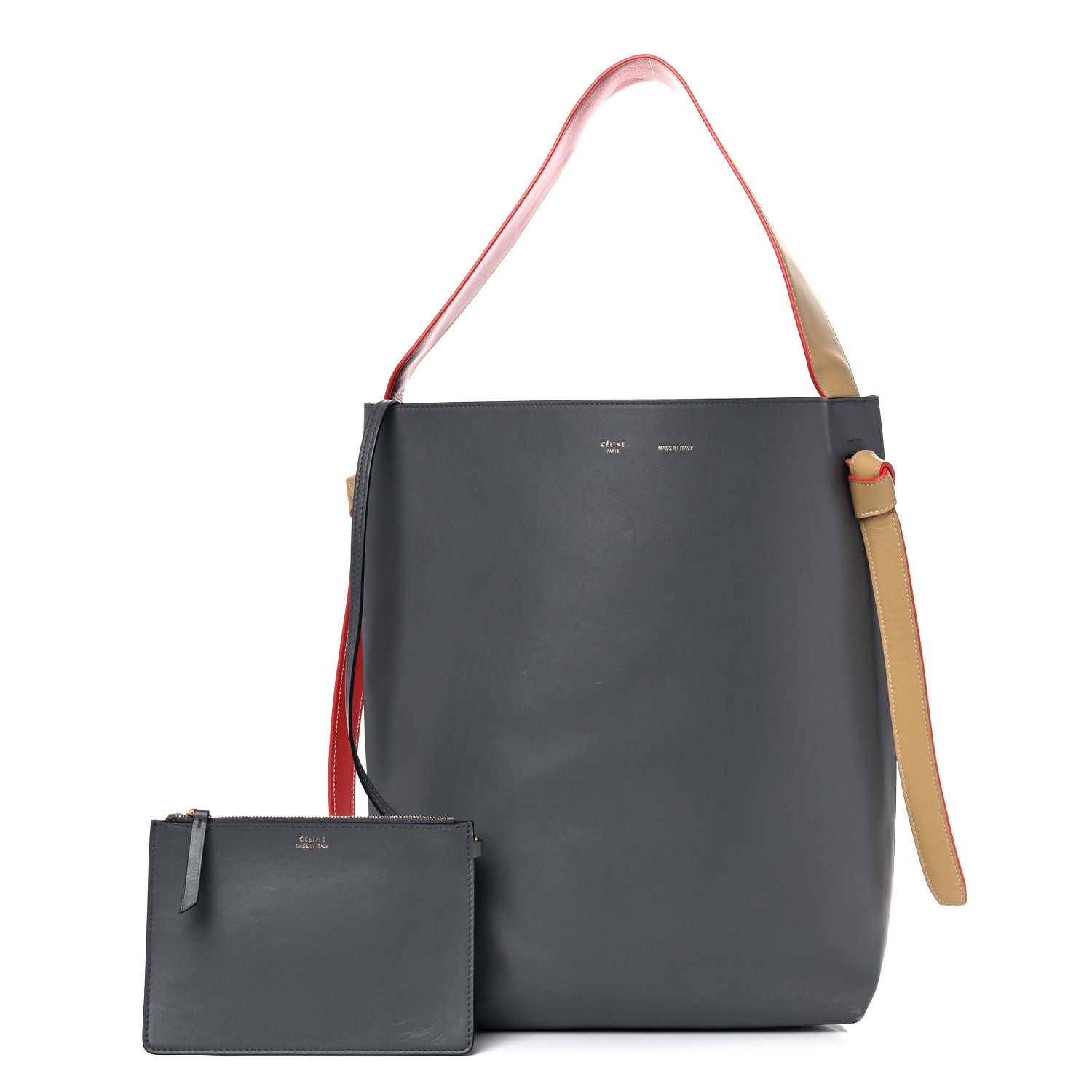Celine Shiny Smooth Calfskin Small Twisted Cabas Kohl Cloud 1 of 15