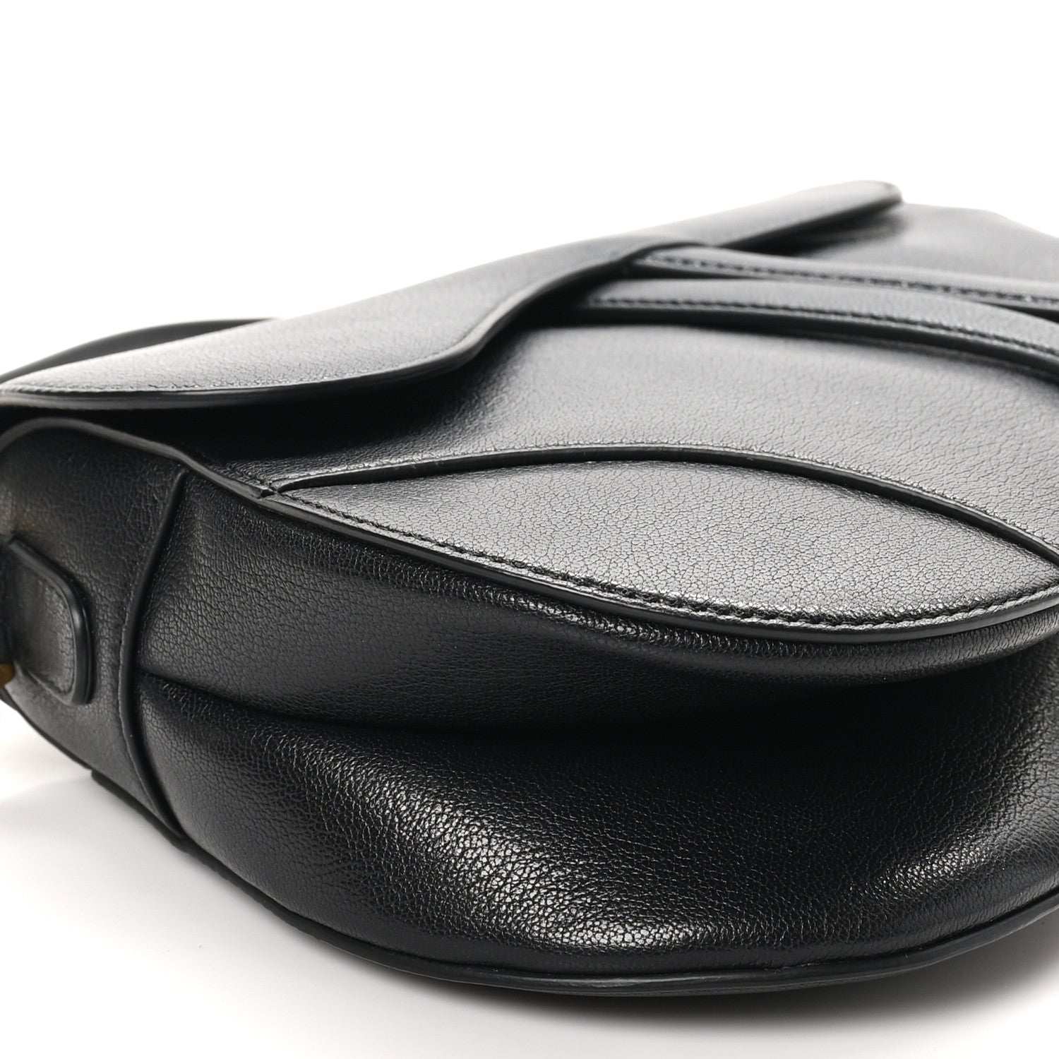 Christian Dior Shiny Goatskin Saddle Bag Black 9 of 10