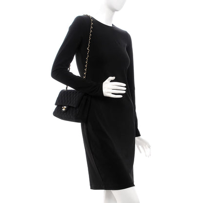 Chanel Jersey Quilted Medium Double Flap Black 2 of 9
