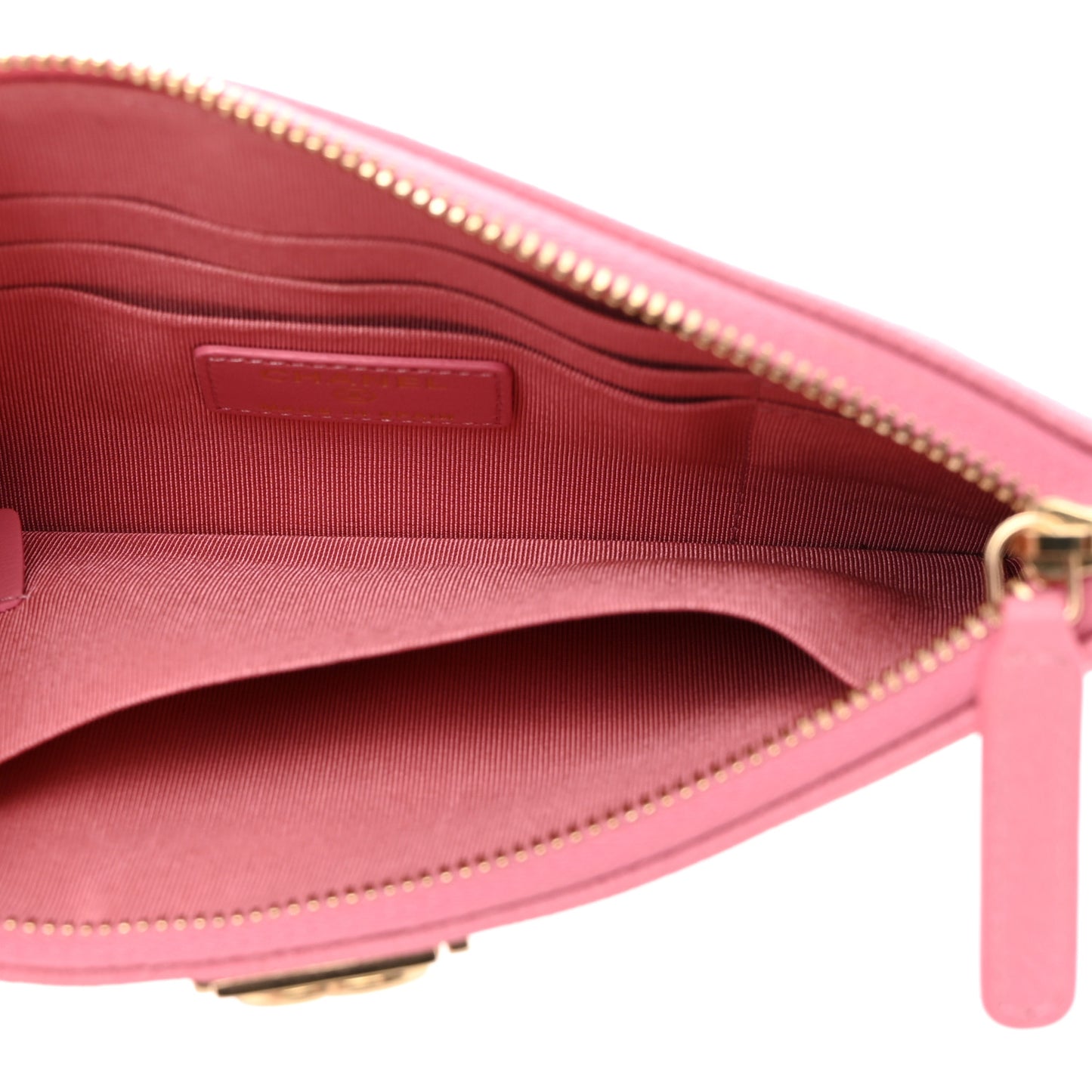 Caviar Quilted Small Boy Cosmetic Case Pink