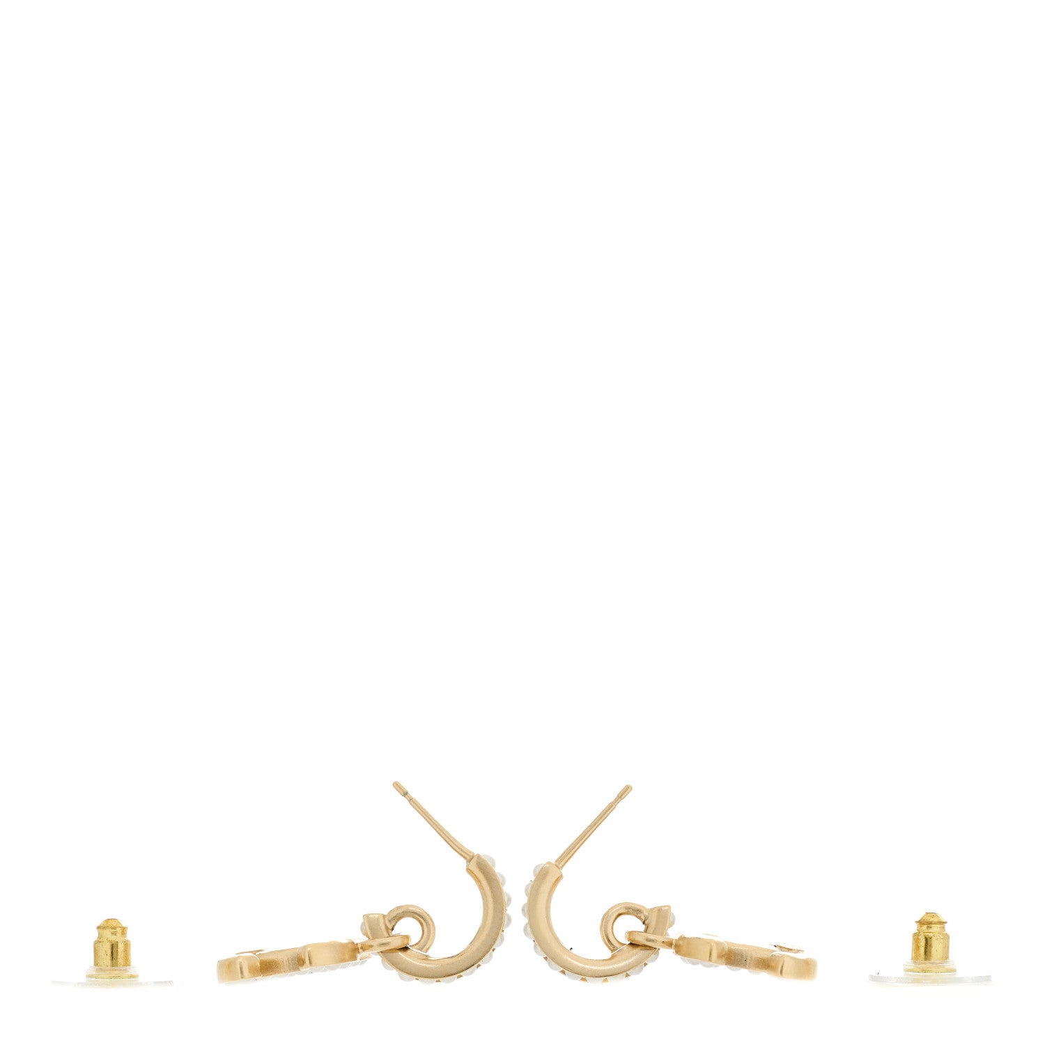 Chanel Pearl CC Hoop Drop Earring Gold 3 of 5