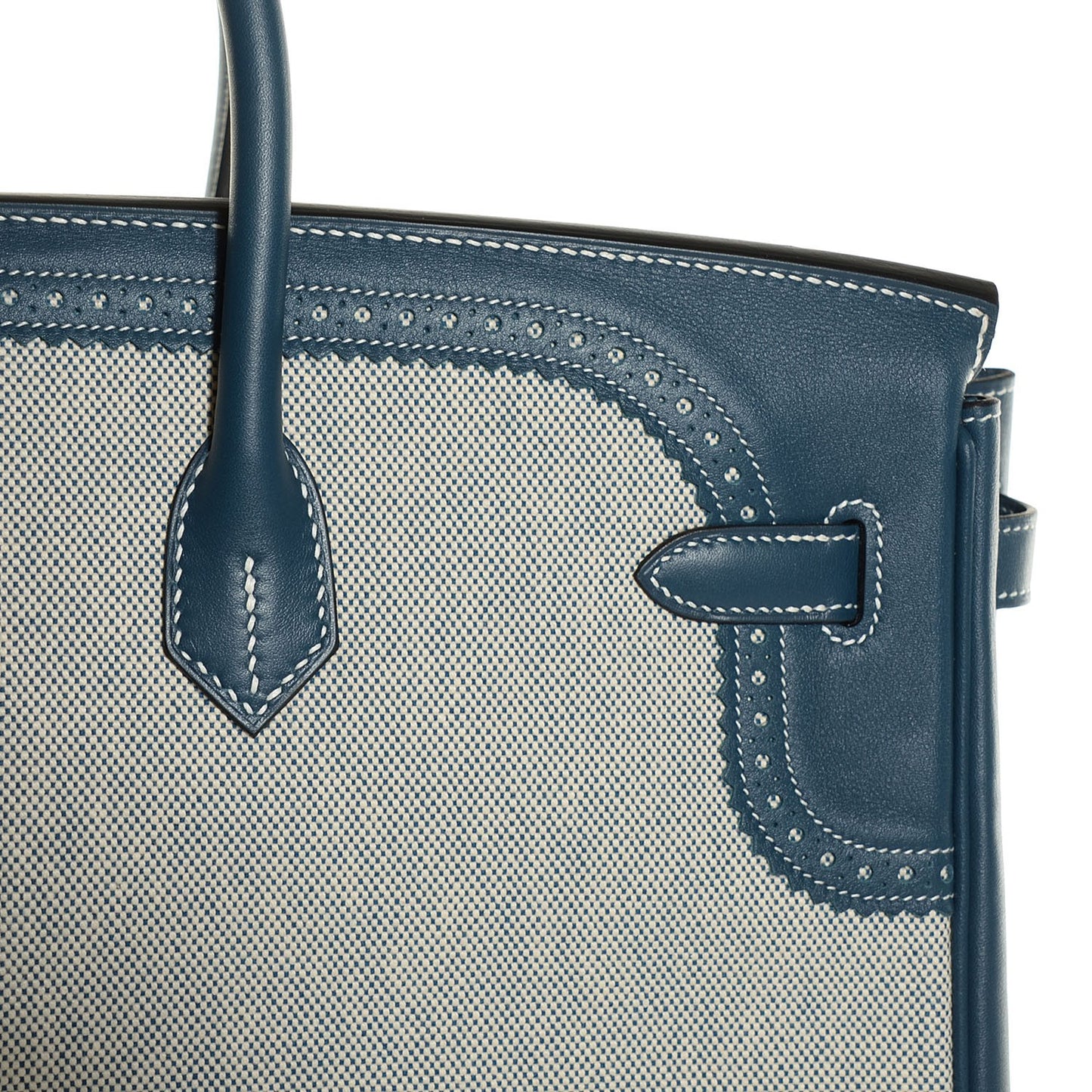 Swift Toile Ghillies Birkin 40 Bleu De Prusse