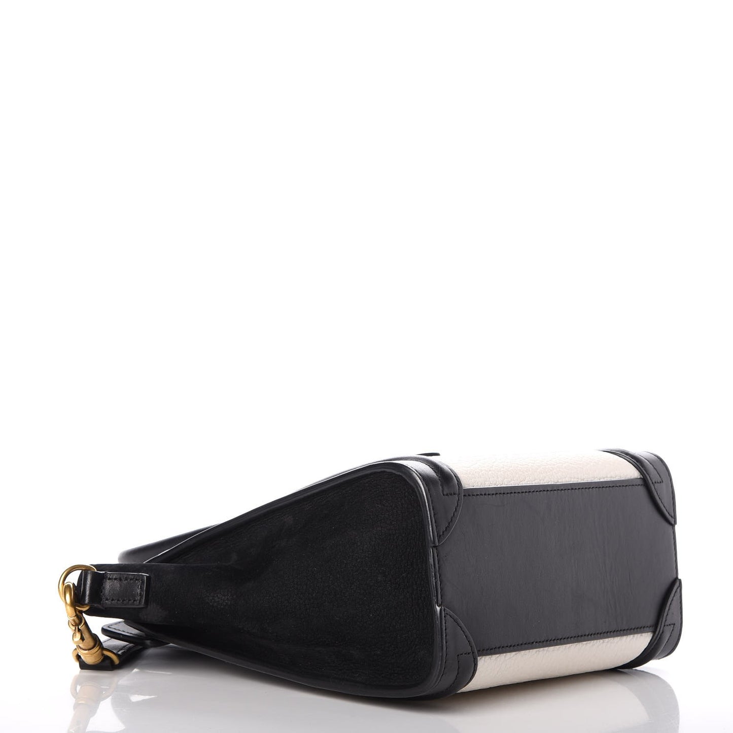 Bullhide Calfskin Nubuck Bi-Color Nano Luggage Black White
