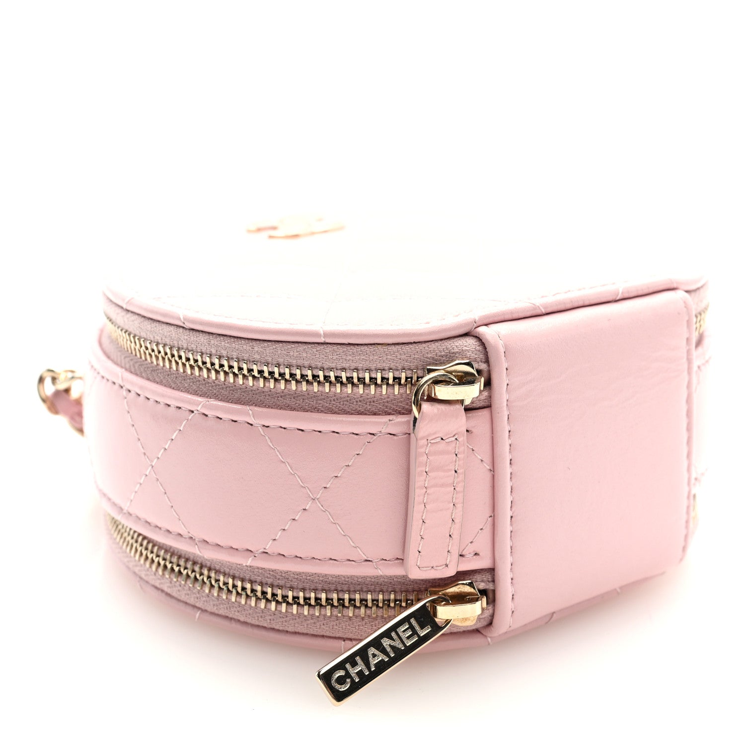 Chanel Lambskin Quilted Round Handle With Care Vanity With Chain Pink 4 of 11