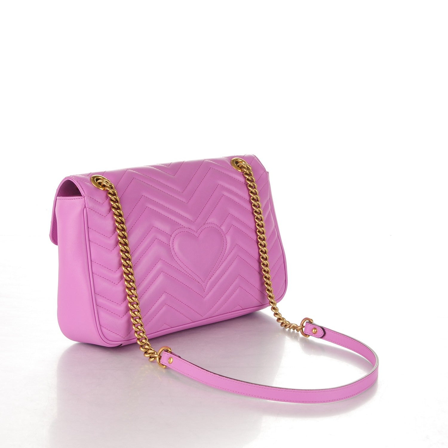 Gucci Calfskin Matelasse Medium GG Marmont Shoulder Bag Candy Mousse 3 of 7
