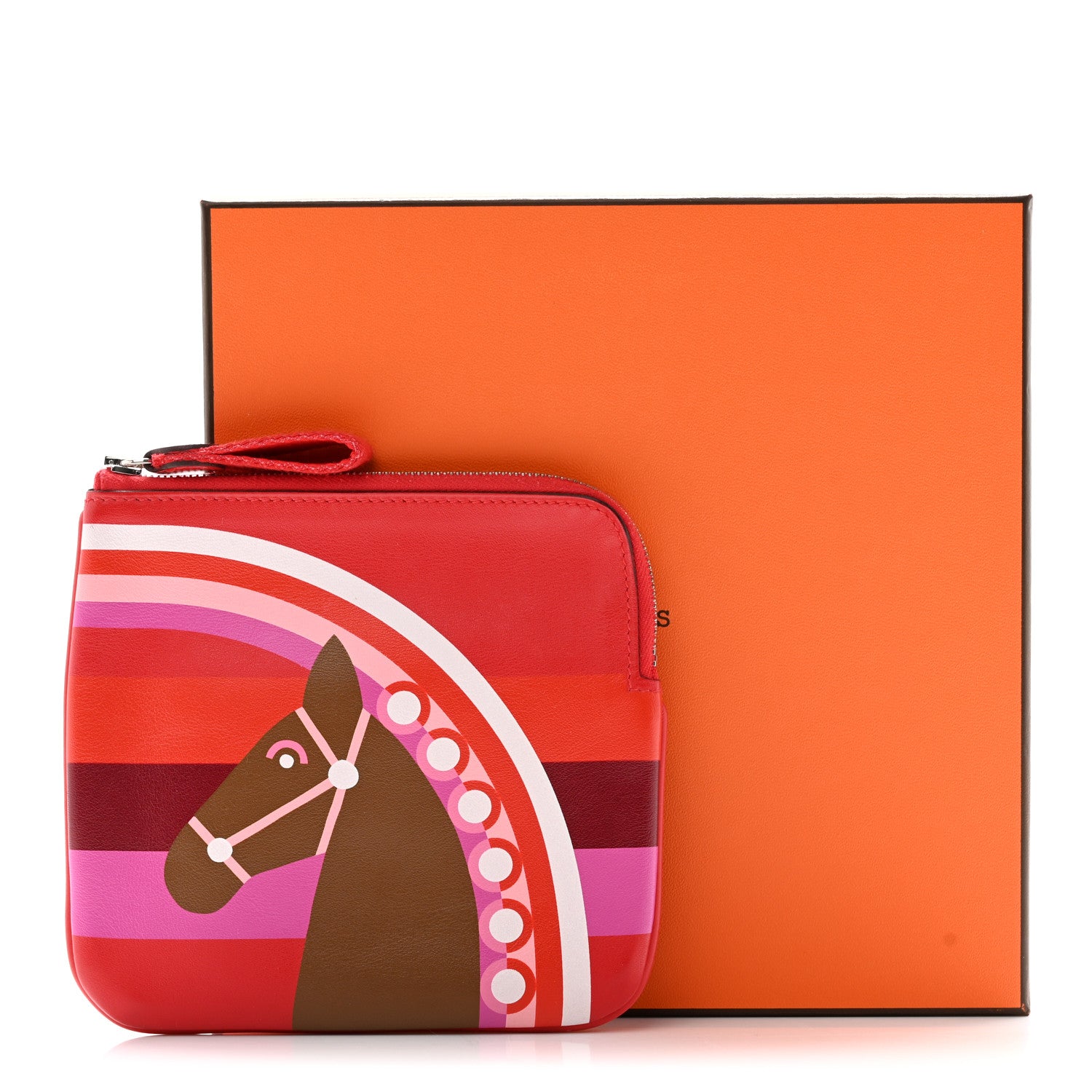 Hermes Swift Carre Rainbow Love Pocket Pouch Rouge Coeur Alezan 9 of 9