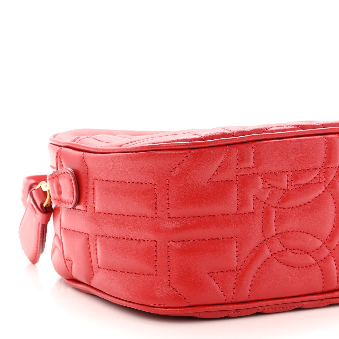 Calfskin Quilted Gancini Camera Bag Red