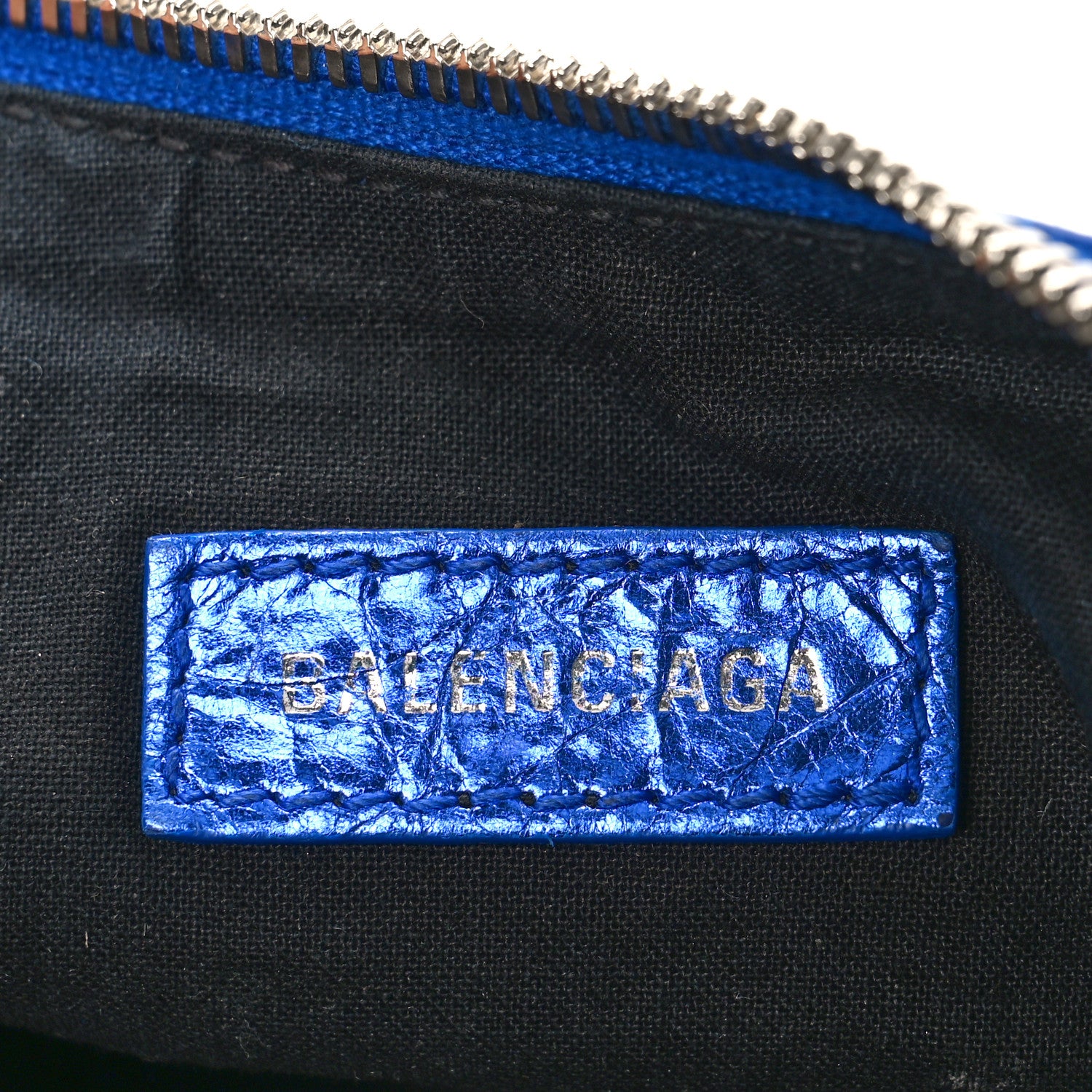 Balenciaga Metallic Arena Agneau Le Cagole Shoulder Bag XS Blue 6 of 8
