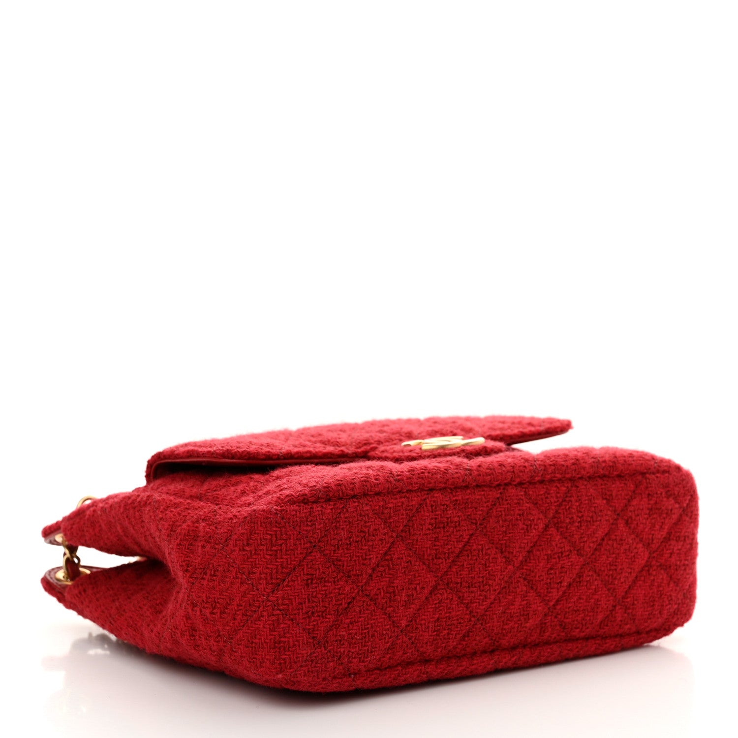 Chanel Tweed Quilted Small Wavy CC Hobo Red 4 of 10