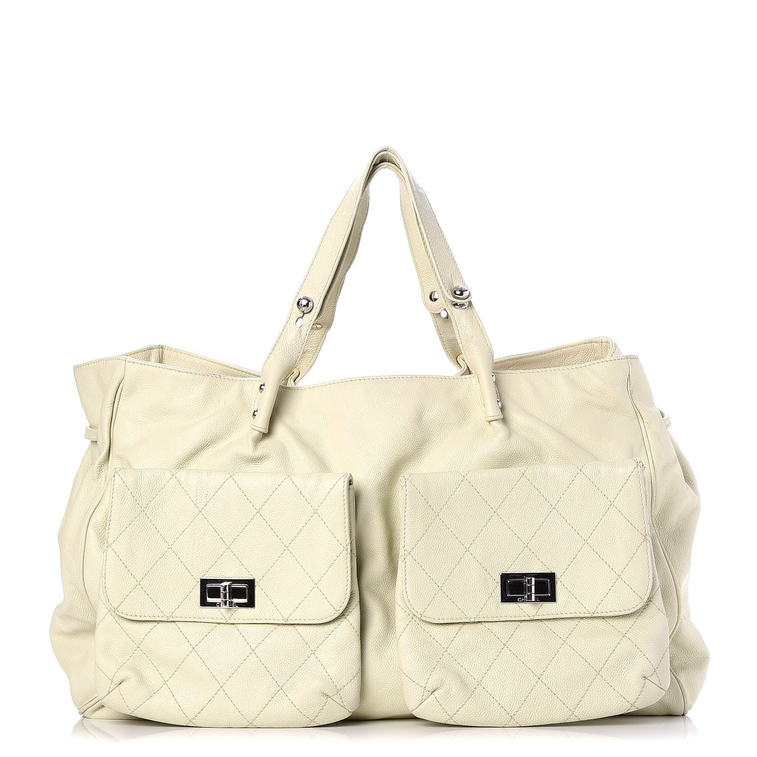 Chanel Caviar Stitched Pocket In The City Tote Ivory 1 of 7