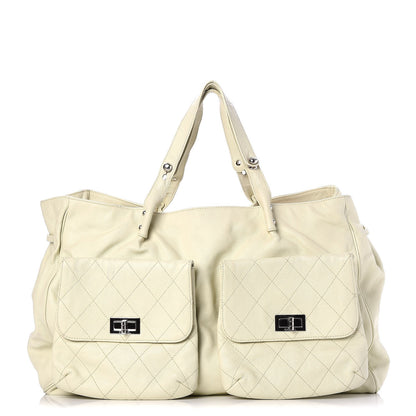 Chanel Caviar Stitched Pocket In The City Tote Ivory 1 of 7