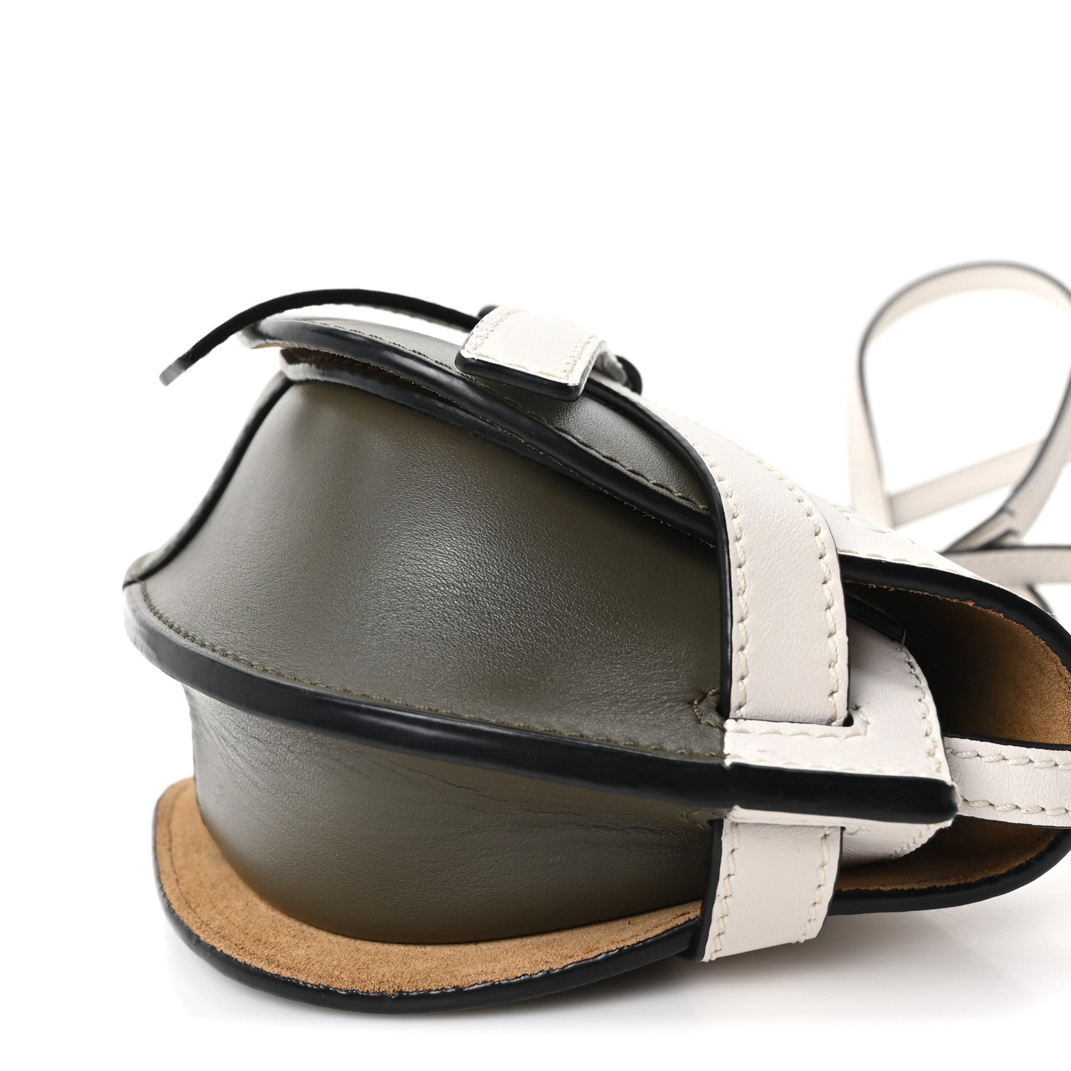 Loewe Calfskin Mini Gate Crossbody Bag Khaki Green Soft White 10 of 10