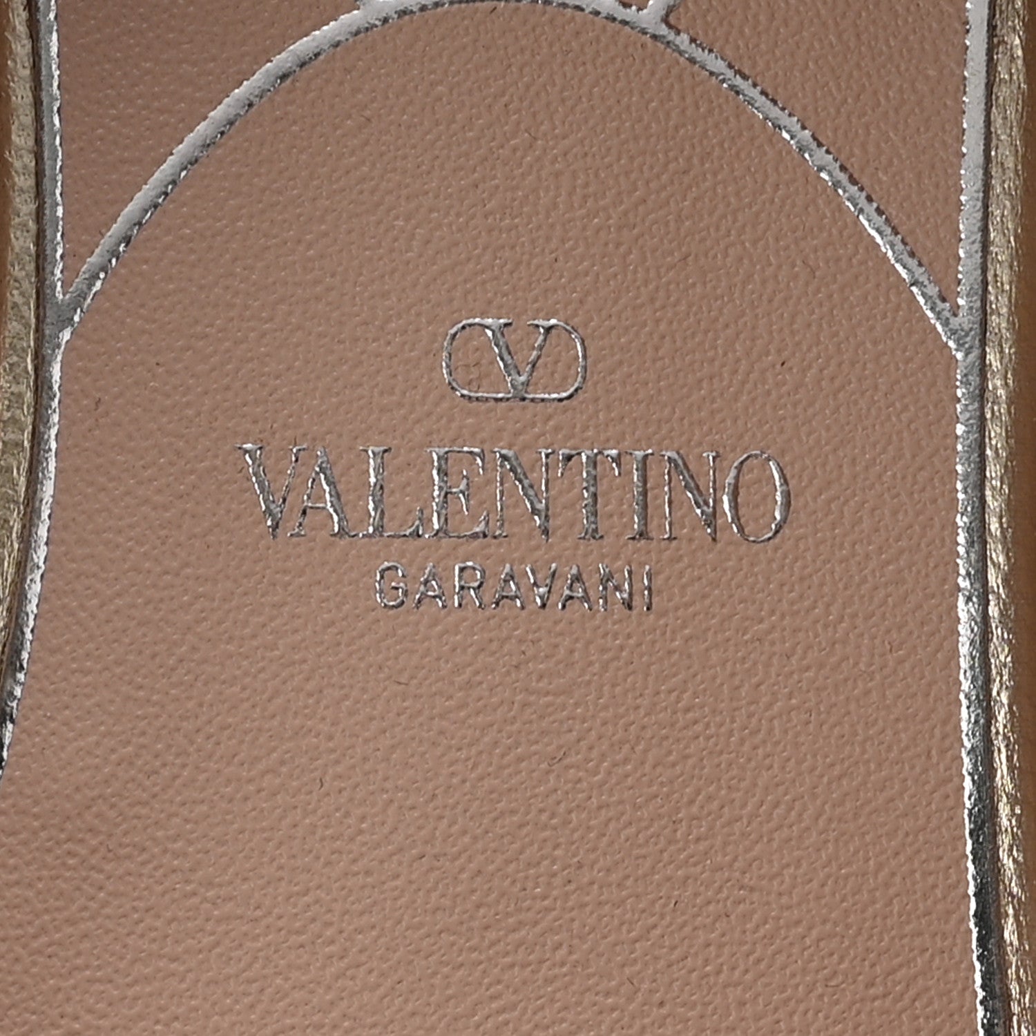 Valentino Garavani Metallic Kidskin Jewel Button Mary Jane Flats 37 Gold Pink 8 of 10