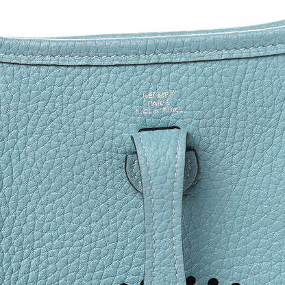 Hermes Taurillon Clemence Evelyne TPM Bleu Saint Cyr Orange Poppy 6 of 18