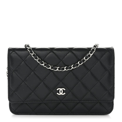Chanel Lambskin Quilted Wallet On Chain WOC Black 1 of 14