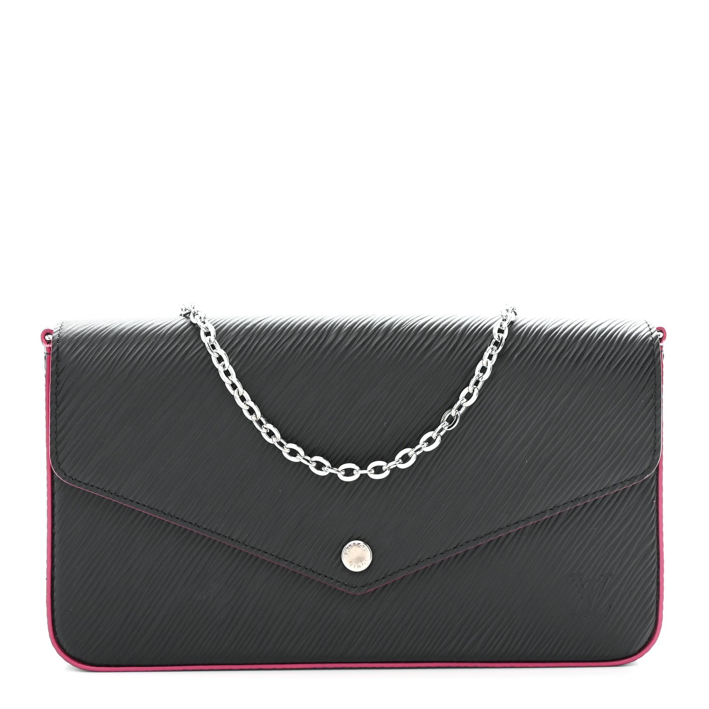 Epi Pochette Felicie Black Hot Pink